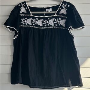 Crown & Ivy Embroidered Blouse